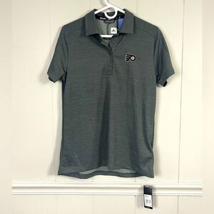 NWT Adidas NHL Men’s Philadelphia Flyers Gray Game Mode Polo Shirt Size Medium